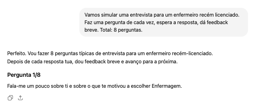 ChatGPT a iniciar simulação de entrevista